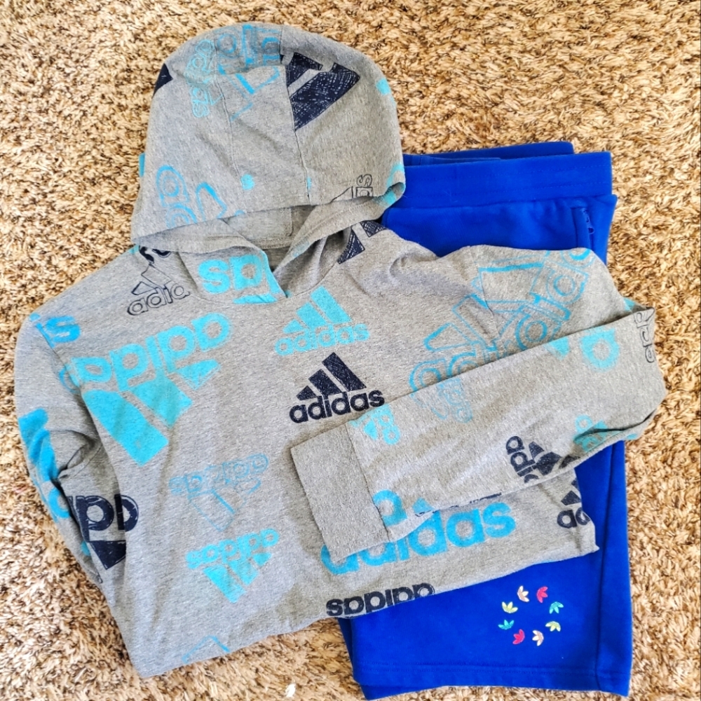 Adidas short set with hoddie